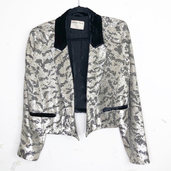 FREE People Tiger  sequin and velvet jacket - Picture 2 of 11